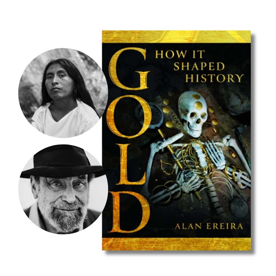 Book cover of Gold and author photos