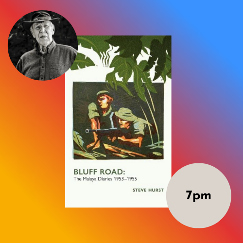 Poster with event title and book cover