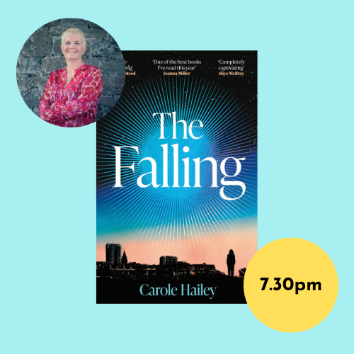 Poster with event title and book cover
