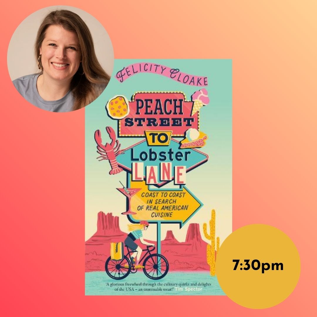 Image of book cover and author photo with abstract background