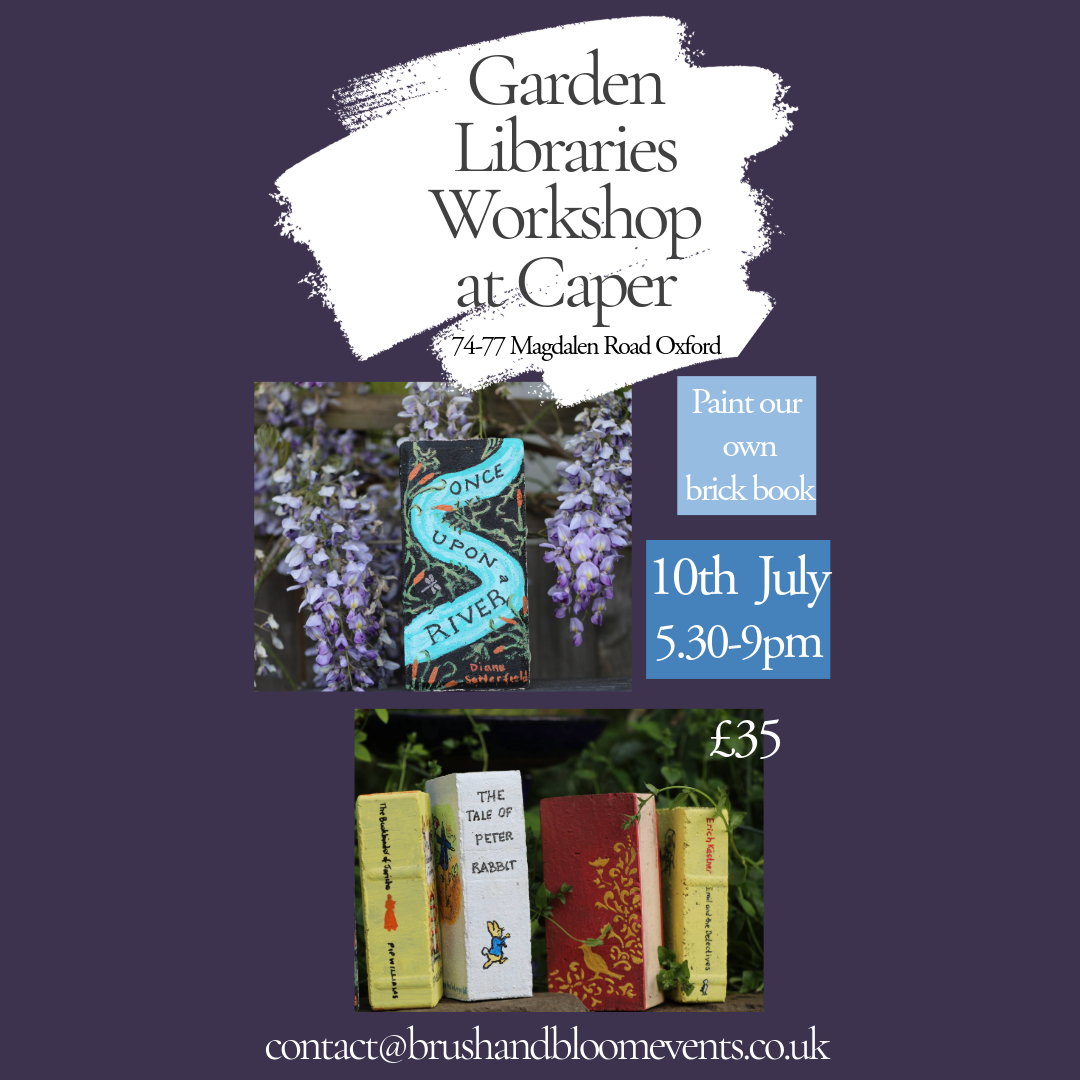 Image of painted garden book bricks
