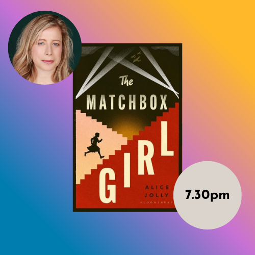 Image of book cover and author photo with abstract background