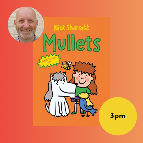 Image of book cover, author and event details