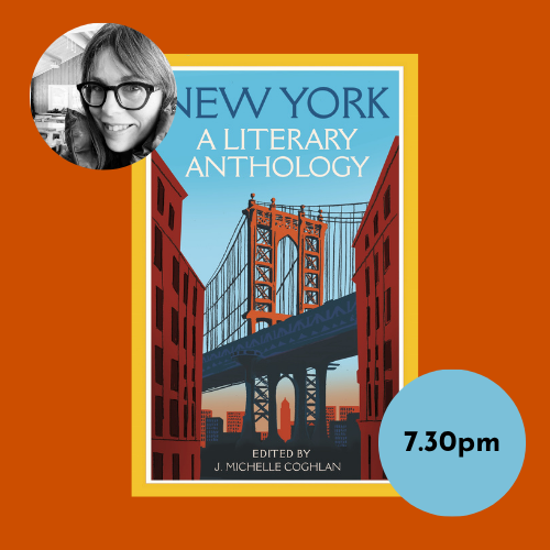 Poster with event title and book cover