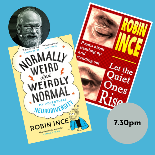 Poster with event title and book cover