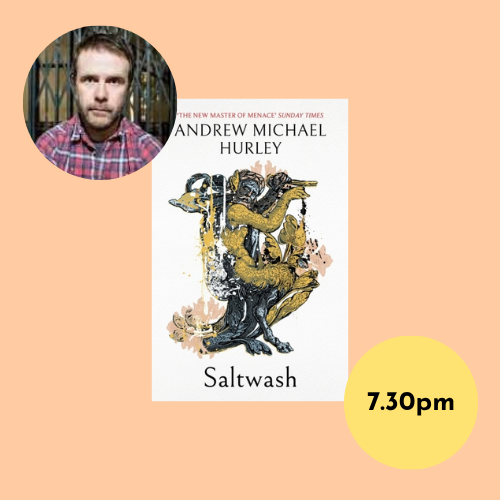 Poster with event title and book cover