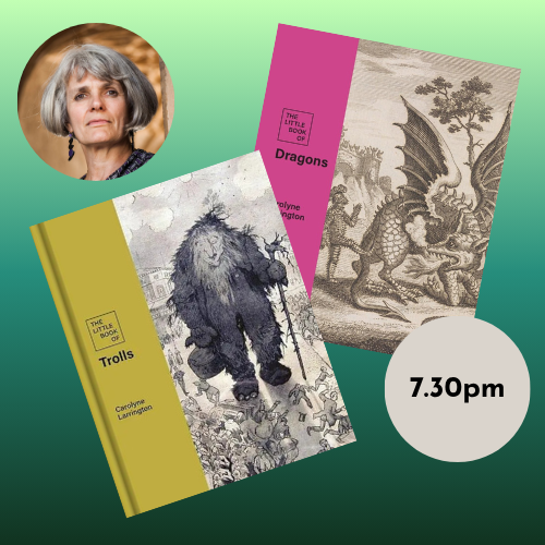 Image of book cover and author photo with abstract background