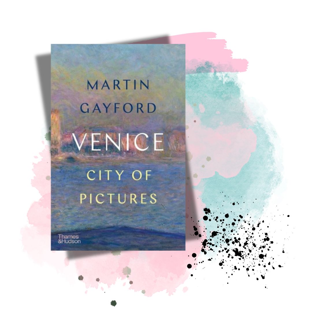 Book cover of Venice, City of Pictures with abstract background